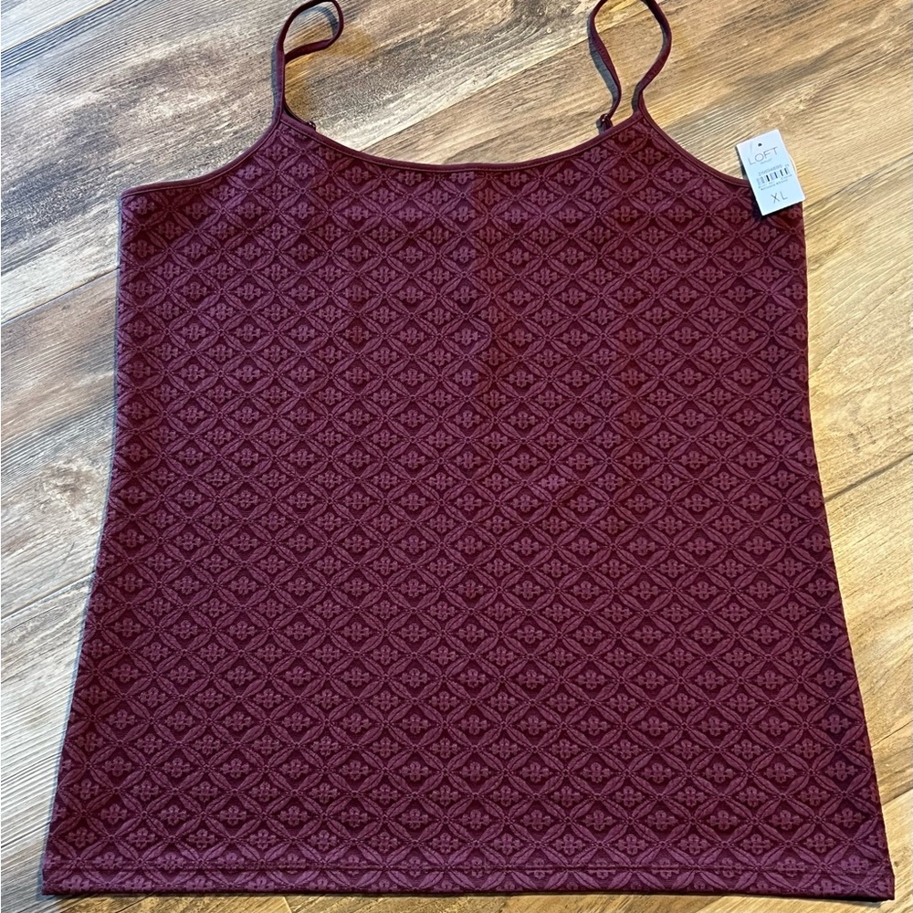 NWT LOFT Burgundy Cami Tank